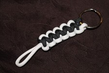 New Paracord Keychain - Black, white W1