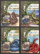 STA432 Djibouti 2016 MNH 4 Sheets High CV Reptiles Snakes