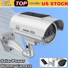 Solar Power Dummy Camera Fake Dummy Security CCTV Surveillance w/ LED Light USA