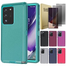 For Samsung Note20/20 Ultra Heavy Duty Phone Case Cover Privacy Tempered Glass