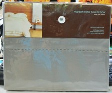HUDSON PARK COLLECTION TWIN FLAT SHEET COLOR GRAY 600TC 100 EGYPTIAN COTTON NIP