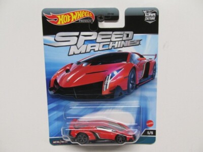 Hot Wheels -Car Culture - SPEED MACHINES - Red LAMBORGHINI VENENO w/ Real Riders