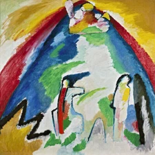 A MOUNTAIN ABSTRACT 1909 PAINTING BY WASSILY KANDINSKY REPRO