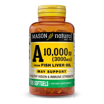 VITAMIN A 10,000 IU 10000 FROM FISH LIVER OIL VISION CELLS 100 SOFTGELS