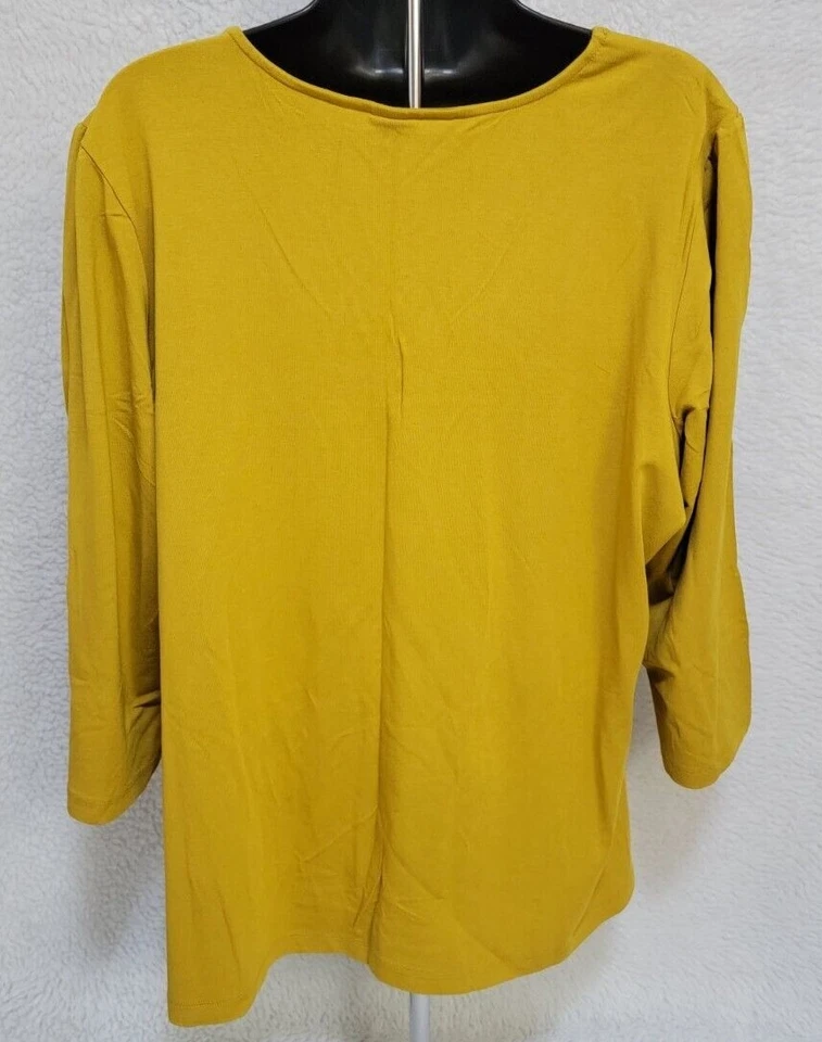 Camisa Top Blusa Dialogue Mujer Talla 1X Verde Amarillento NUEVA Foto 4 de 4