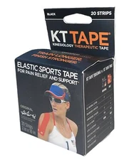 KT TAPE Original Cotton Elastic Kinesiology Therapeutic Tape Black 10 inch 20ct 