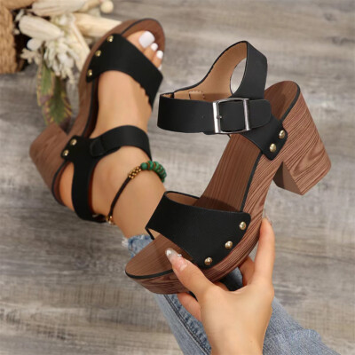 Sandaletten Plateau Clogs Mit Blockabsatz Raid Pantoletten Mit