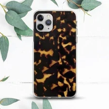 Aesthetic Tortoise Shell Dark Case For iPhone 7 8 X SE 11 12 13 14 15 Pro Max XR