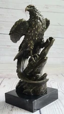 Statue Sculpture Eagle Bird Wildlife Art Deco Style Art Nouveau Style Bronze