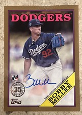 2023 Topps Update 1988 Topps Auto Gold #88BA-BM Bobby Miller Dodgers 41/50 RC