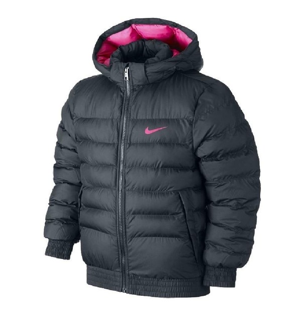 Kids Nike Puffer Jacket Synthetic Fill Coat Black/Pink AJ7735 011 eBay