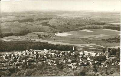 Postcard Schieder Lippe view from the Kalenberg Tower, town view -1959 used Special Stamps