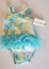 Cat And Jack Baby Girl Lemon Tutu Swimsuit Size 6-9 Months NEW with tags