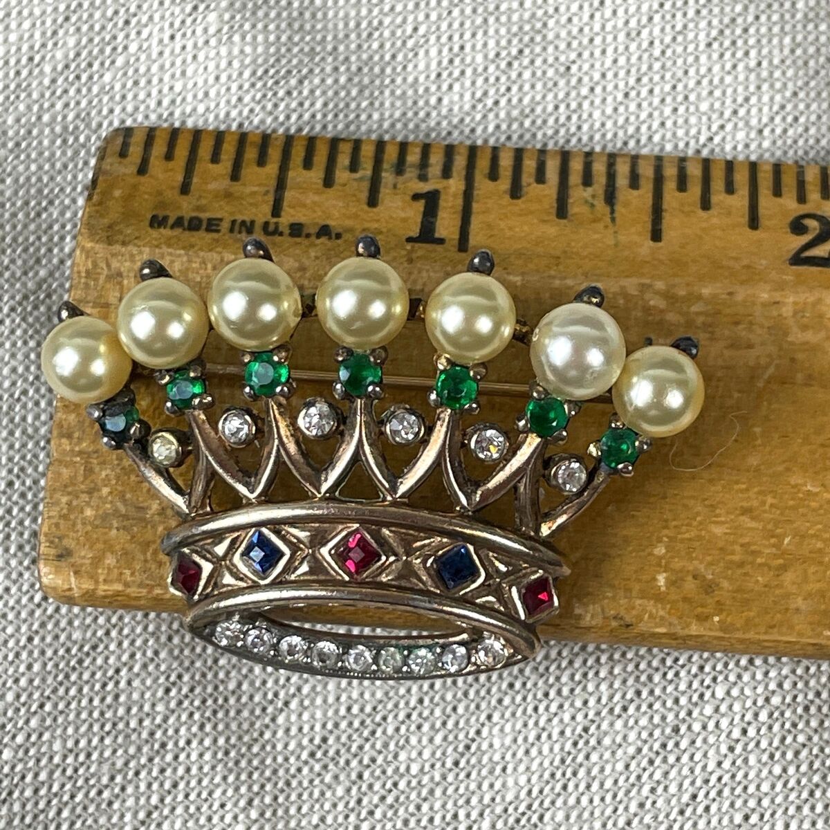 Rare Trifari Royal Crown sterling brooch #140779 - 1940s Rare Trifari Royal Crown sterling brooch #140779 - 1940s