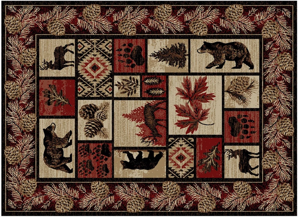 Alfombra Bear Paw Lodge cabina piña 8x10 (7'10" x 9'10") **ENVÍO GRATUITO** Foto 2 de 2