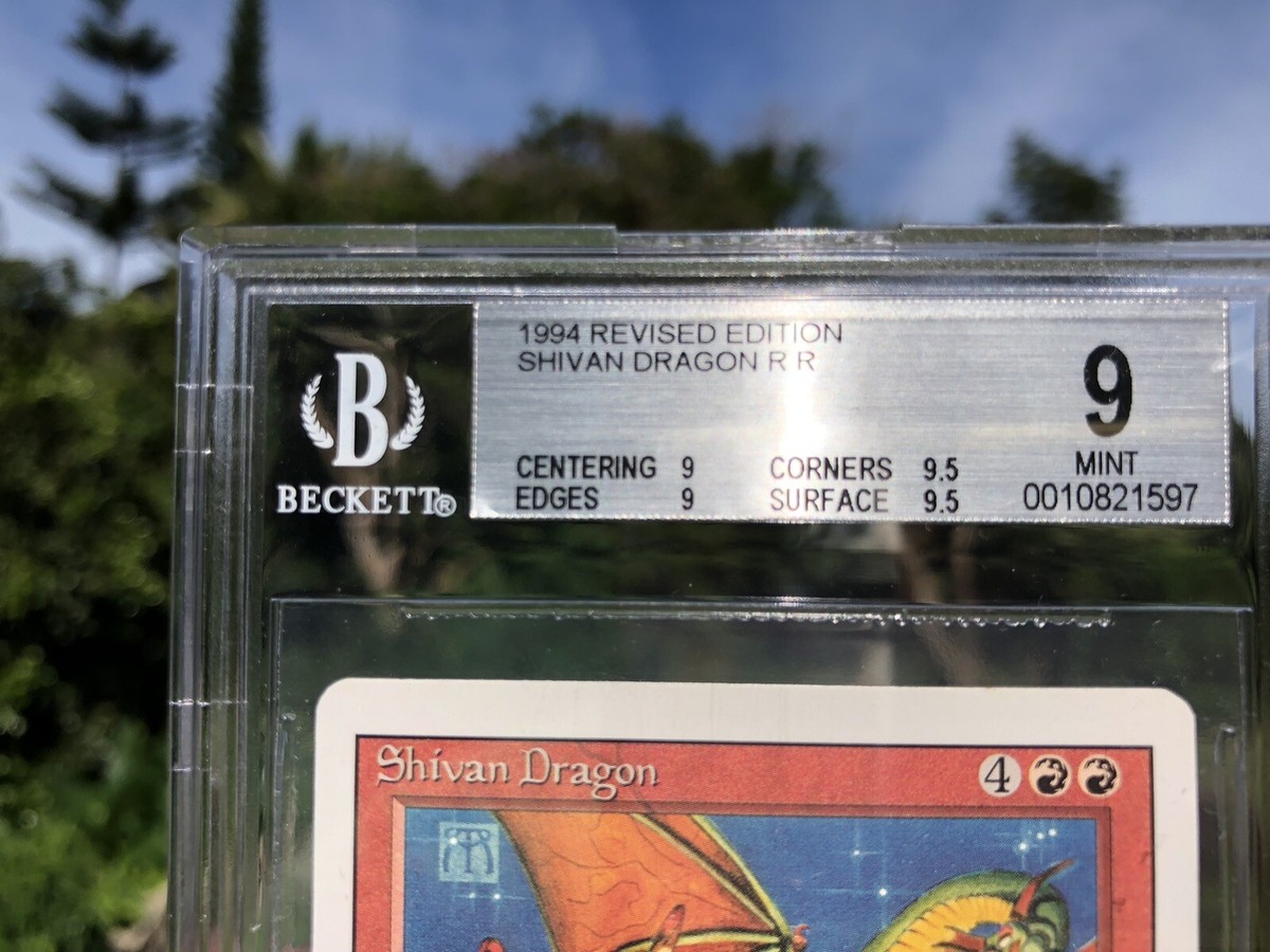 SHIVAN DRAGON, REVISED (3RD ED), 1994 MTG, BGS 9.0, MINT, MELISSA 