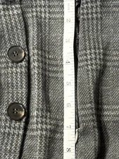 Grade Gather Black Plaid Knit Stretch Pencil Skirt Small Side Zip Women