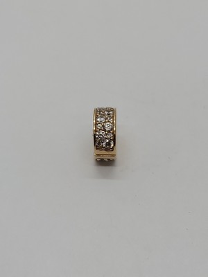 Pandora Clear Pave Clip Bead Charm CZ 14ky G585 Gold 2.6grams Clear Pave