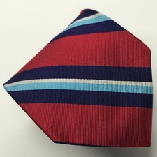 BROOKS BROTHERS Makers & Merchants 58L Mens Silk Red Striped Tie Made in USA