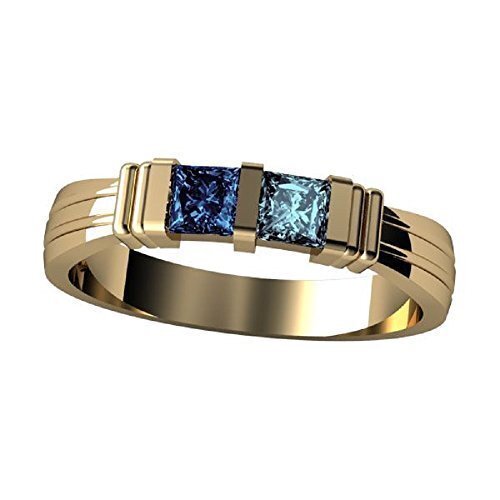 Lucita Couples Ring With 2 Simulated Birthstones - Sterling Silver Or 10K Gold Promise Ring - View #6