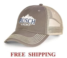 BUSCH LIGHT EMBROIDERED TRUCKER MESH BACK BEER CAP BASEBALL PROMO HAT NEW