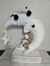 Baby Nursery Decor Crescent Moon HTF Simply Stuff it Handcrafted blue vintage