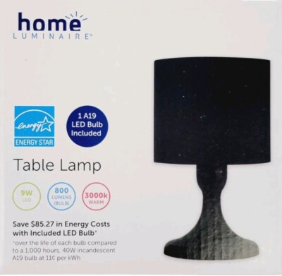 Home Luminaire Table Lamp - Sleek Modern Design - Black Qty 2 2