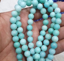 AAA Natural Amazonite Smooth Round Ball 8mm Gemstone Beads Jewelry Making