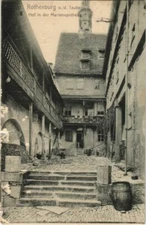 Old postcard postcard Rothenburg- Hof in der Marienapotheke GERMANY (1074661)