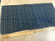 2 pieces, total 2 yards, Blue Striped Cotton Fabric. 41x40", prewashed.