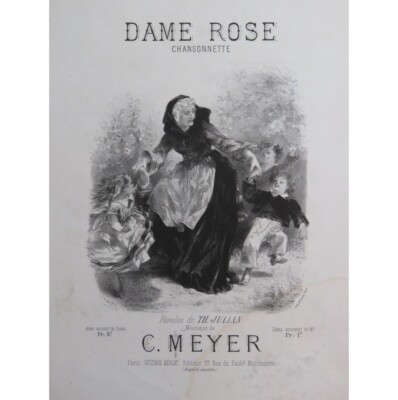 MEYER C. Dame Rose Gesang Klavier 19. Jahrhundert