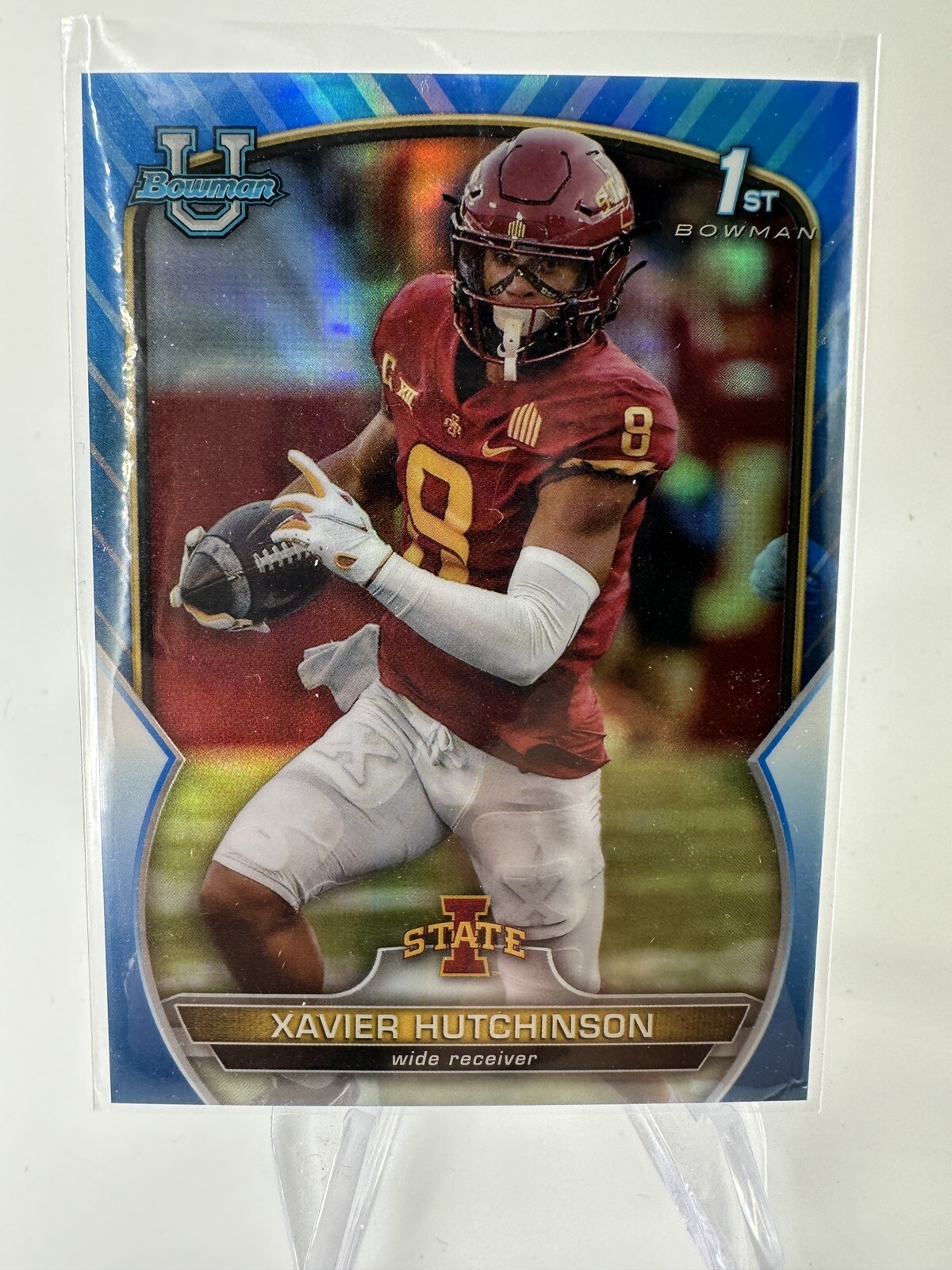 2022 Bowman Chrome University Blue Refractor #32 Xavier Hutchinson ISU 1st /199