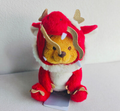 Disney Store Japan 2024 New Year Winnie Pooh Red Dragon Plush Toy  S