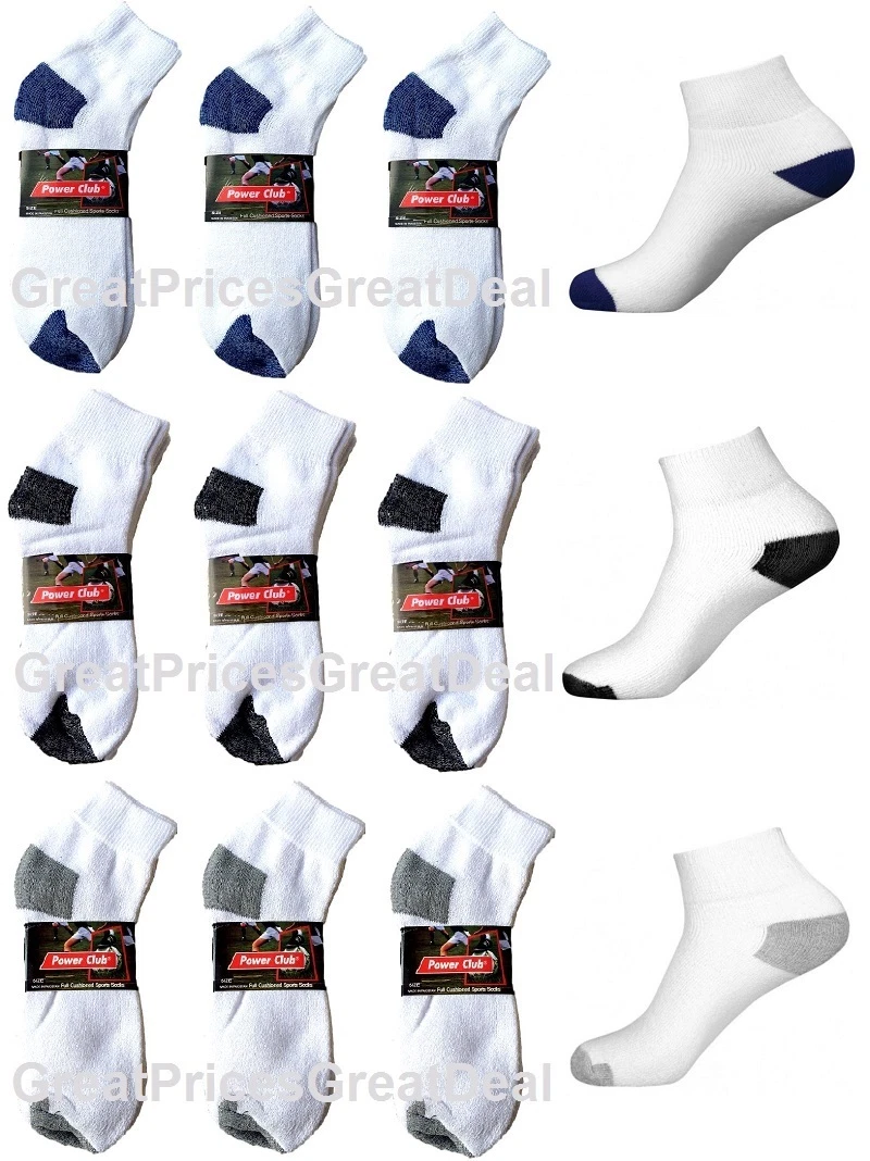 5~100 Dozen Wholesale Lot Men Sports Cotton Ankle Socks Athletic P284 9-11 10-13