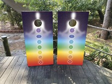 FADEPROOF Cornhole Board Wraps Laminated / 7 Chakras Spirituality