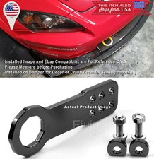 Aluminum Anodized Billet Black Front Bumper Tow Hook Towing Kit For Subaru Mazda