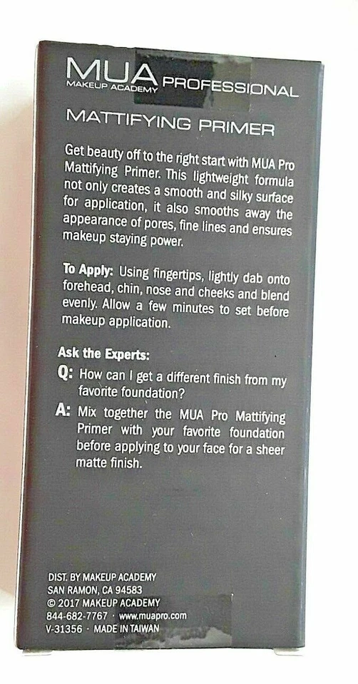 Nueva imprimación facial matificante profesional MUA MAKEUP ACADEMY 1,014 OZ Foto 2 de 2