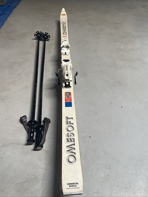 Vintage Cross-Country Ski Set   OMESPORT Yugoslavia + Dynastar Omega Poles Set