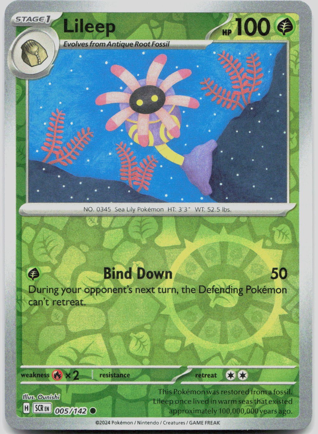 Lileep 5/142 Common Stellar Crown Pokemon Reverse Holo Near Mint