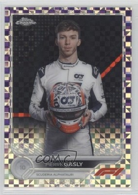 2022 Chrome Formula 1 F1 Racers Purple Checker Flag Refractor Pierre Gasly 0f5t