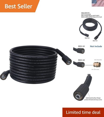 #ad Durable 25 FT High Pressure Washer Hose 3600 PSI M22 14mm Compatible with M... $45.29