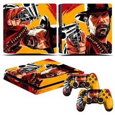 Vinyl Decal Skin Stickers DP Cover for PS4 Slim S Console Controllers Red Dead 2