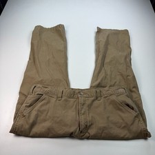 Carhartt Carpenter Pants Mens 42x30 Brown Relaxed Fit Cotton Canvas Workwear