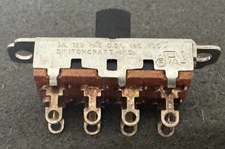 Switchcraft DP3T Slide Switch 3A 125VAC .5A 125/VDC 3101-1877 New Old Stock #981