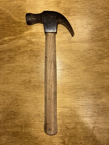 Vintage STANLEY 12” Claw Hammer Octagon head Wood Handle Made In USA