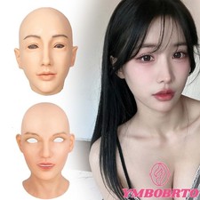 Silicone Mask Female Mask Headwear Headgear Full Head Cover For Crossdresser