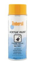 Image of Ambersil 20556 Acrylic Paint RAL1007 JCB Yellow 400ML 6 Pack