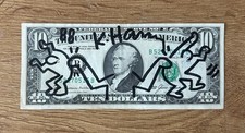 Doodle - Keith Haring - Banconota del Tesoro degli Stati Uniti - Firma firmata a mano