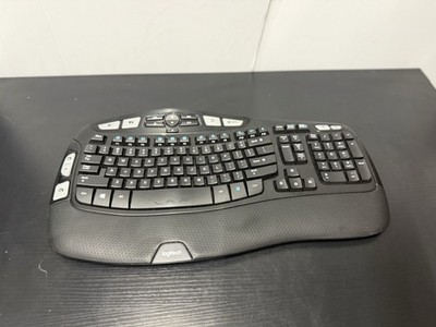 Logitech K350 Wave Wireless Keyboard Ergonomic 2.4GHz USB Black PC No Doggle