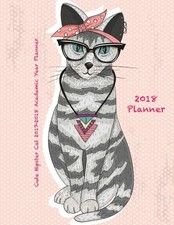 CUTE HIPSTER CAT 2017-2018 ACADEMIC YEAR PLANNER: JULY By Laura's Cute Planners